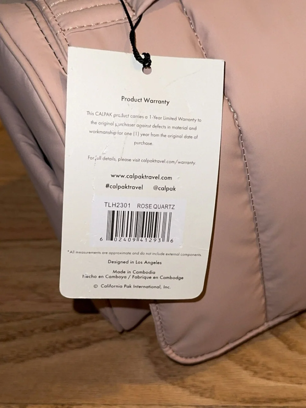 NWT Calpak Luka Hanging Rose Quartz‎ Toiletry Bag